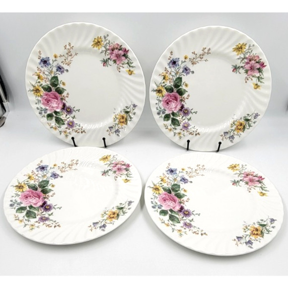 Royal Doulton England Arcadia H4802 Dinner Plates Brown Backstamp Set of 4 - Picture 3 of 7